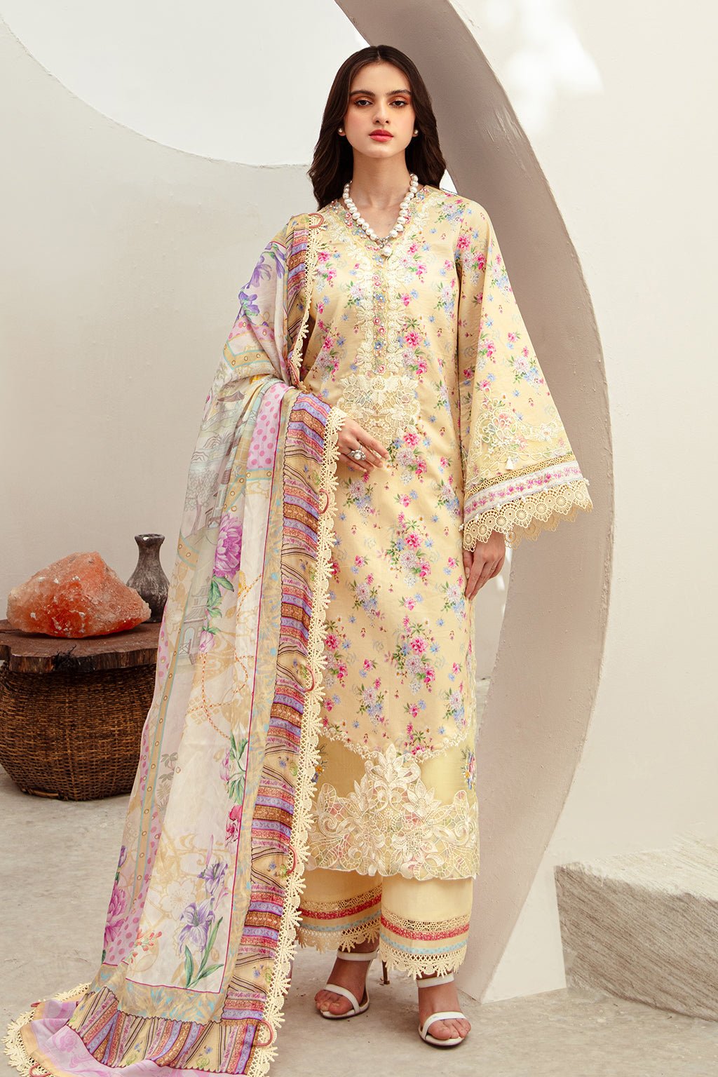AJR Couture | Alif Affordable Lawn 24 | SUNNY DELIGHT by AJR Couture - Designer Dress - Type: Ladies Clothes - Available at Libayah - 100% Original