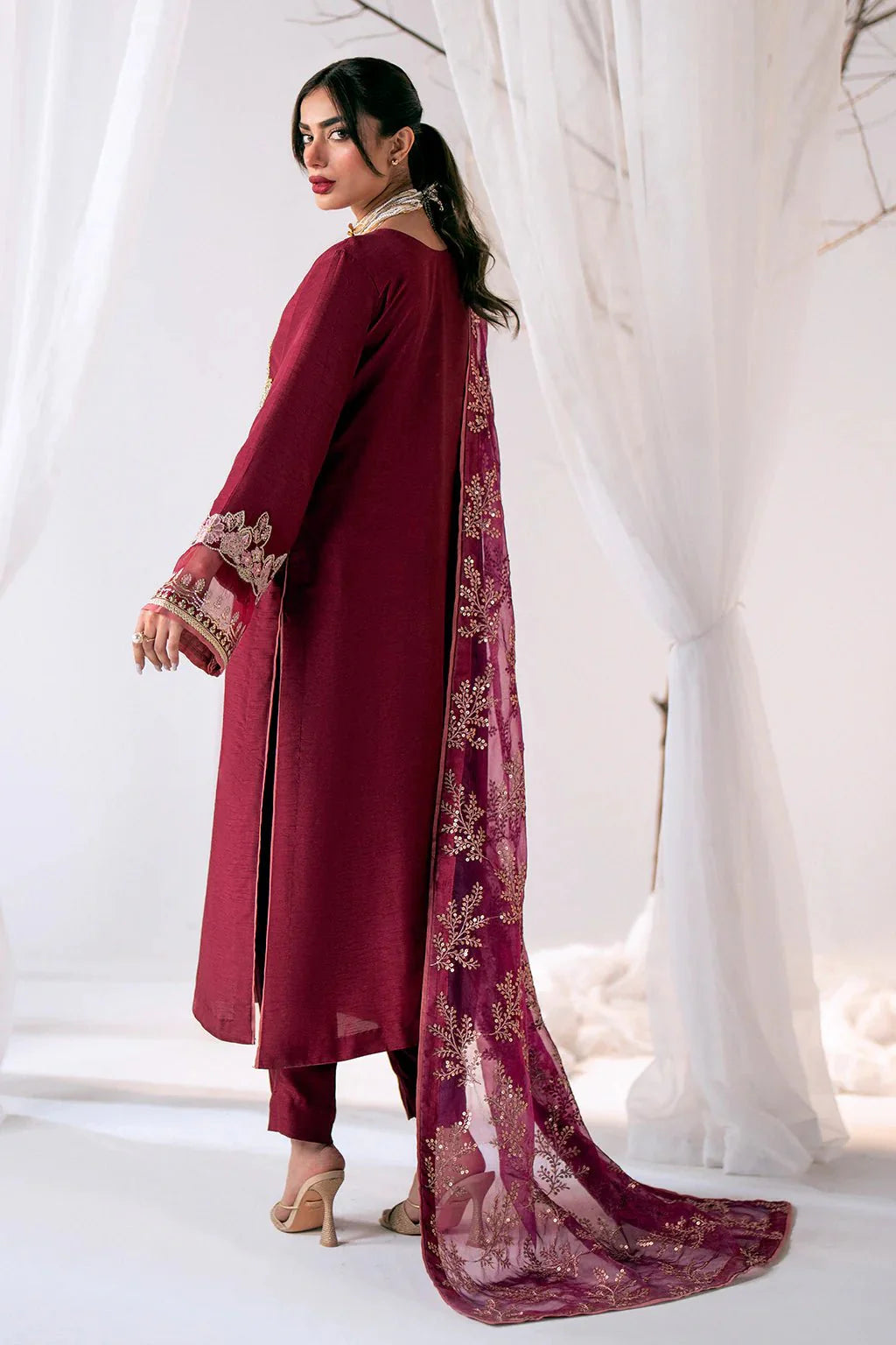 Ajr Couture | Luxe Pret Eid Drop | Scarlet by AJR Couture - Designer Dress - Type: Ladies Clothes - Available at Libayah - 100% Original