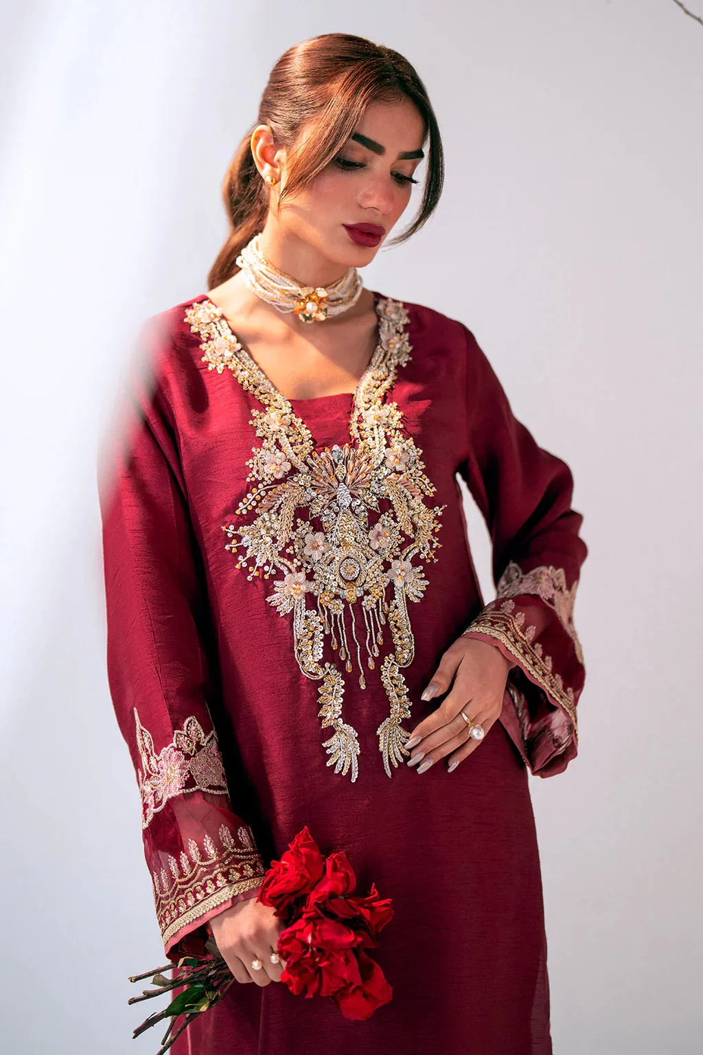 Ajr Couture | Luxe Pret Eid Drop | Scarlet by AJR Couture - Designer Dress - Type: Ladies Clothes - Available at Libayah - 100% Original