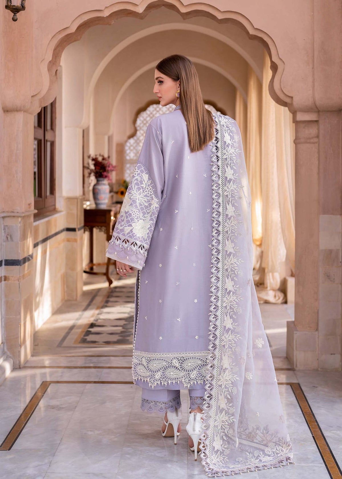Akbaraslam | Hayat Luxury Lawn 24 | MIST by Akbar Aslam - Designer Dress - Type: Ladies Clothes - Available at Libayah - 100% Original