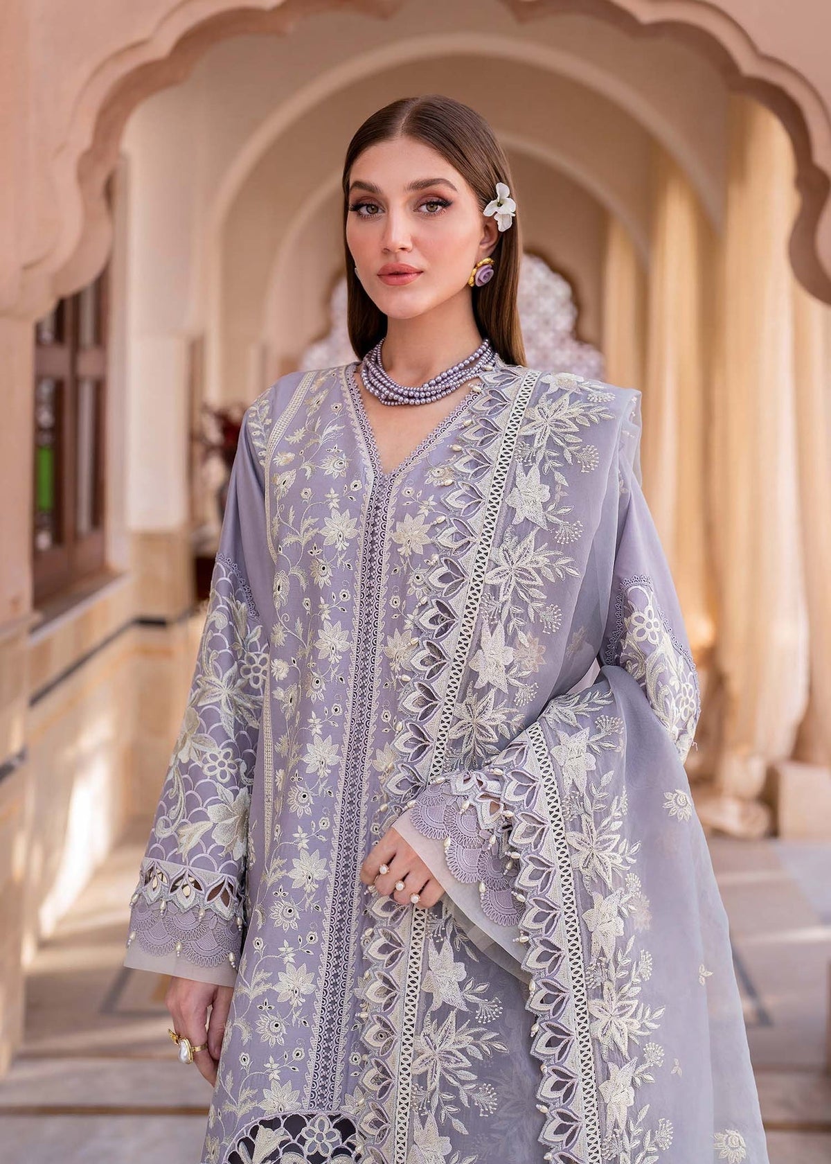 Akbaraslam | Hayat Luxury Lawn 24 | MIST by Akbar Aslam - Designer Dress - Type: Ladies Clothes - Available at Libayah - 100% Original