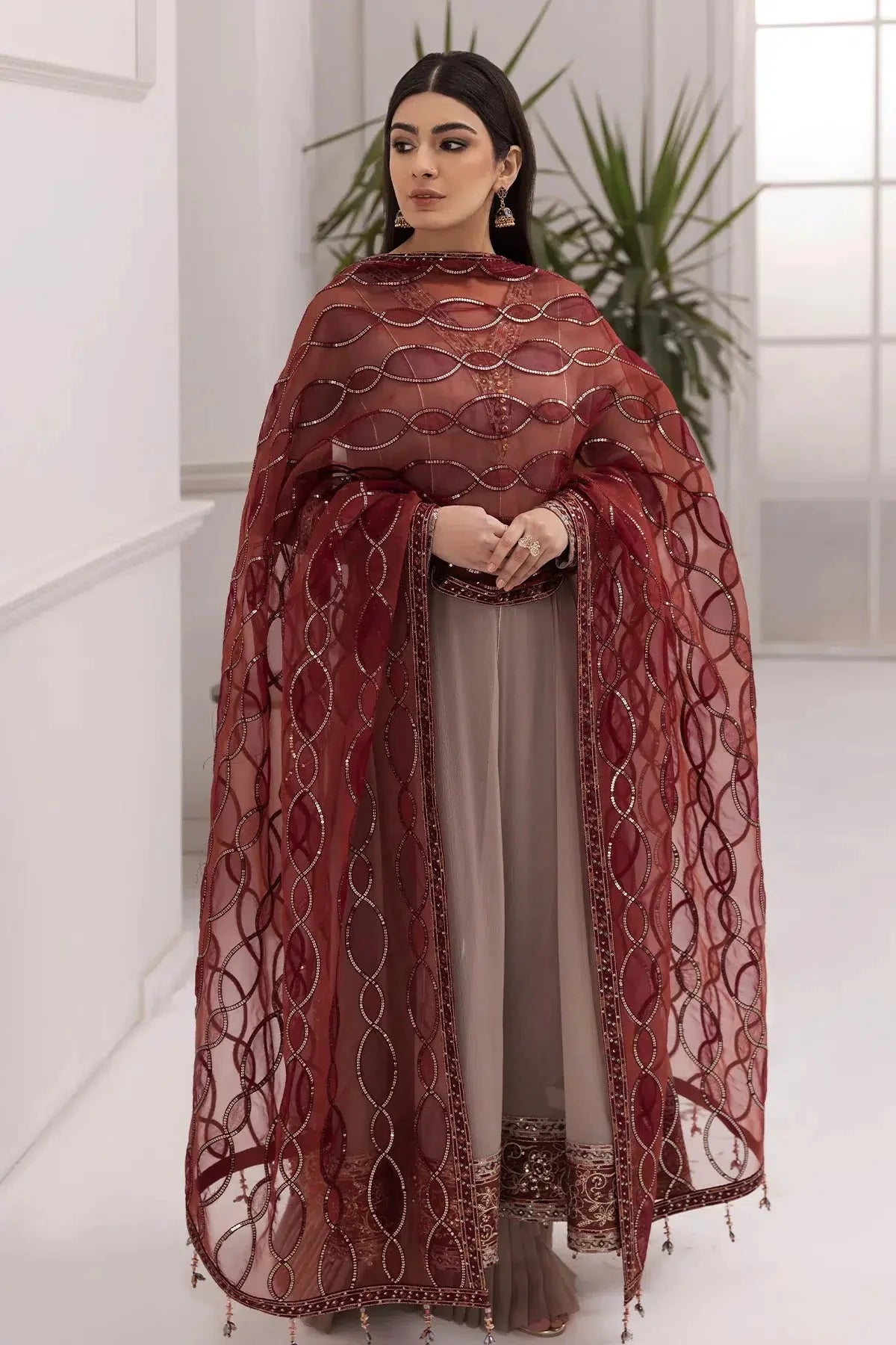 Alizeh | Formals Collection | Beige Dress 3 piece - RTW1010 by Alizeh - Designer Dress - Type: Ladies Clothes - Available at Libayah - 100% Original