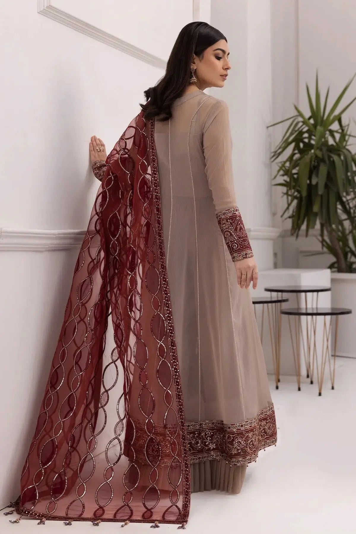 Alizeh | Formals Collection | Beige Dress 3 piece - RTW1010 by Alizeh - Designer Dress - Type: Ladies Clothes - Available at Libayah - 100% Original