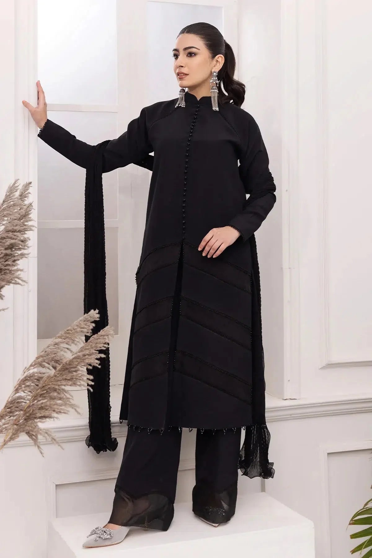 Alizeh | Formals Collection | Black Dress 3 piece - RTW1004 by Alizeh - Designer Dress - Type: Ladies Clothes - Available at Libayah - 100% Original