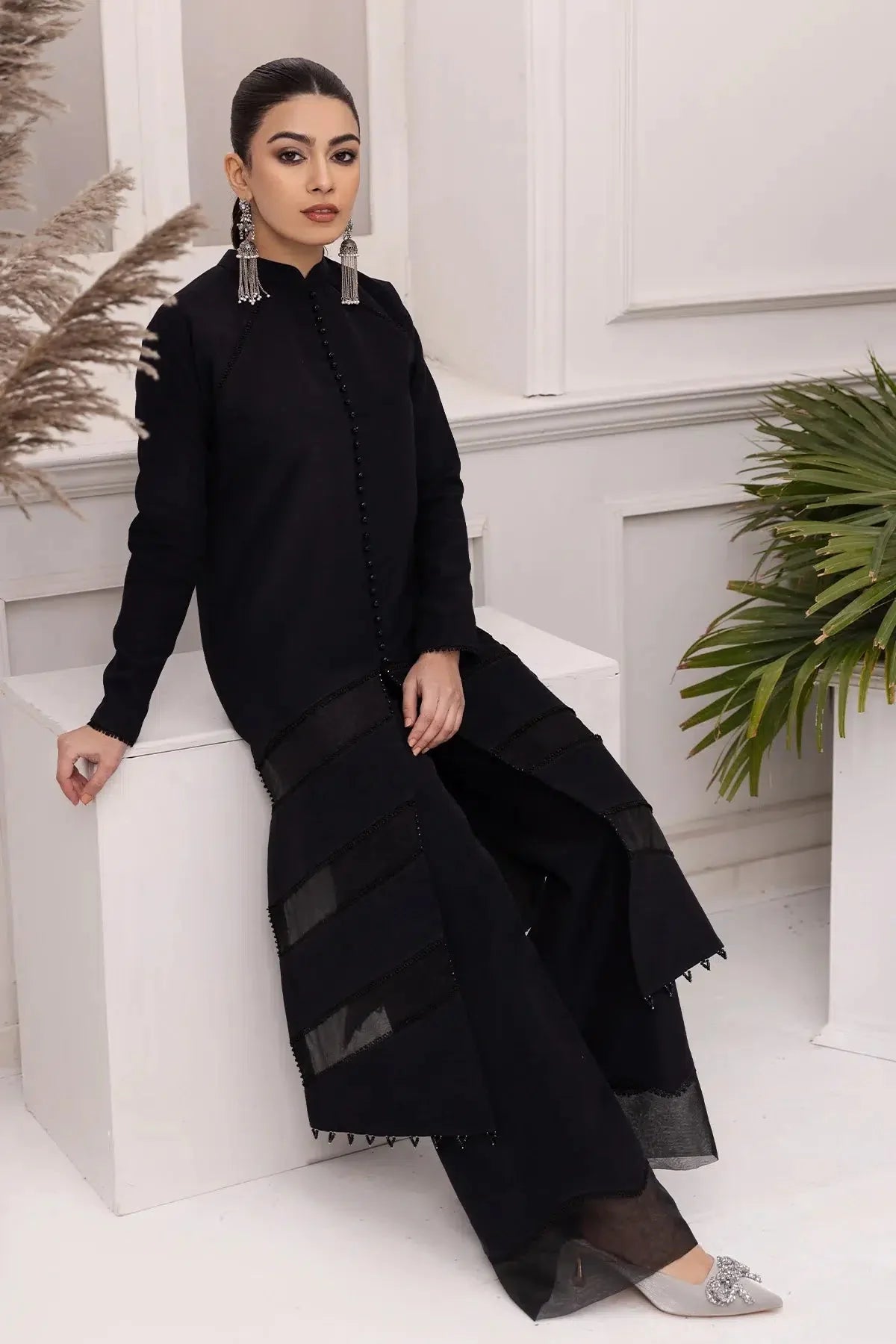 Alizeh | Formals Collection | Black Dress 3 piece - RTW1004 by Alizeh - Designer Dress - Type: Ladies Clothes - Available at Libayah - 100% Original