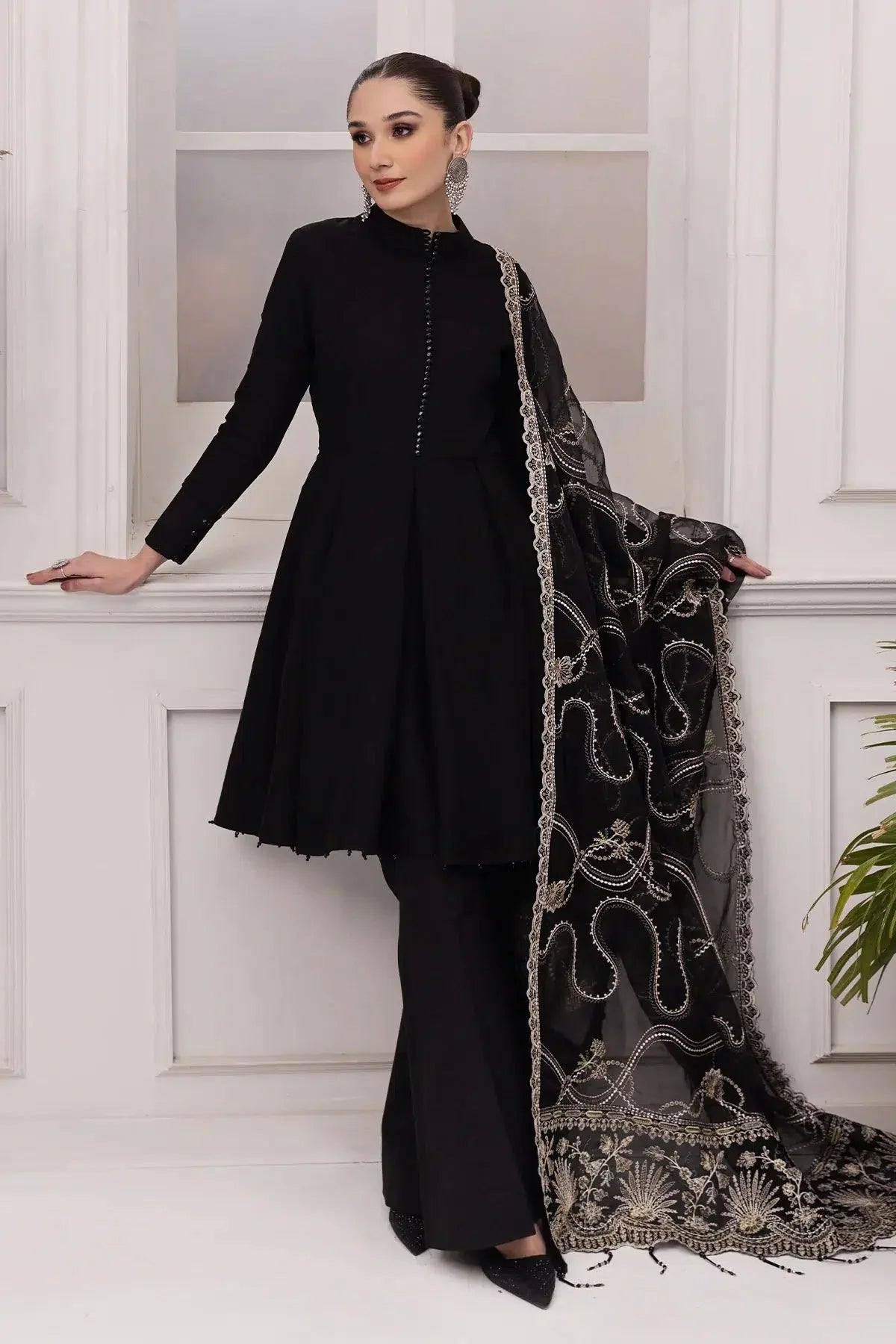 Alizeh | Formals Collection | Black Dress 3 piece - RTW1008 by Alizeh - Designer Dress - Type: Ladies Clothes - Available at Libayah - 100% Original