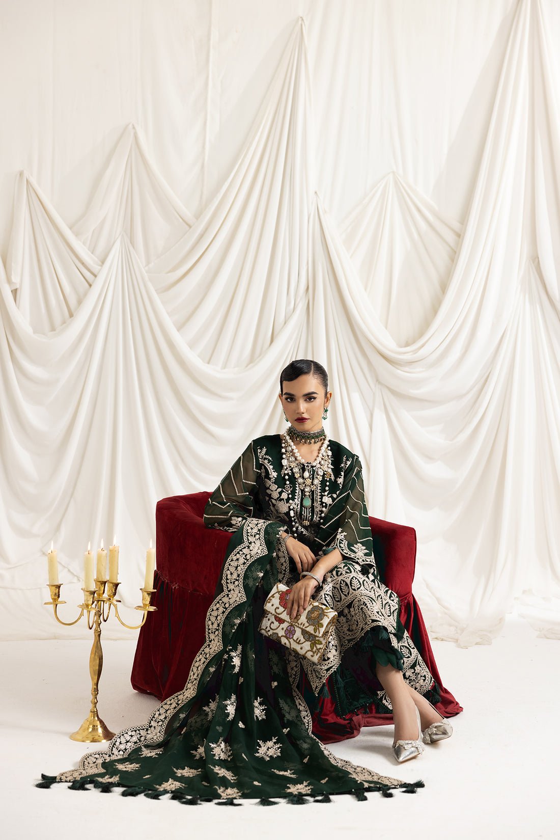 Alizeh | Formals Collection | Clara B (GREEN) by Alizeh - Designer Dress - Type: Ladies Clothes - Available at Libayah - 100% Original