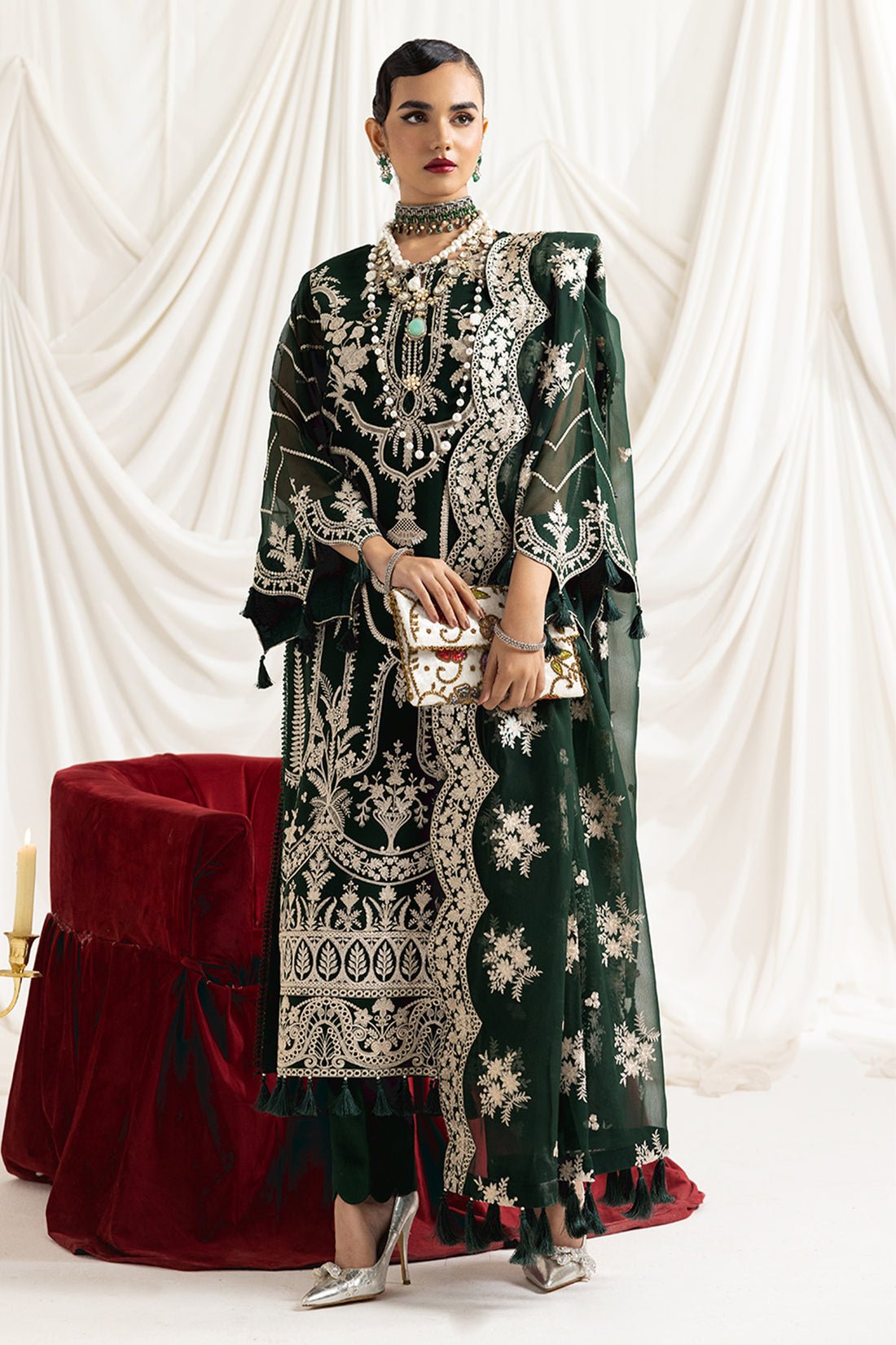 Alizeh | Formals Collection | Clara B (GREEN) by Alizeh - Designer Dress - Type: Ladies Clothes - Available at Libayah - 100% Original