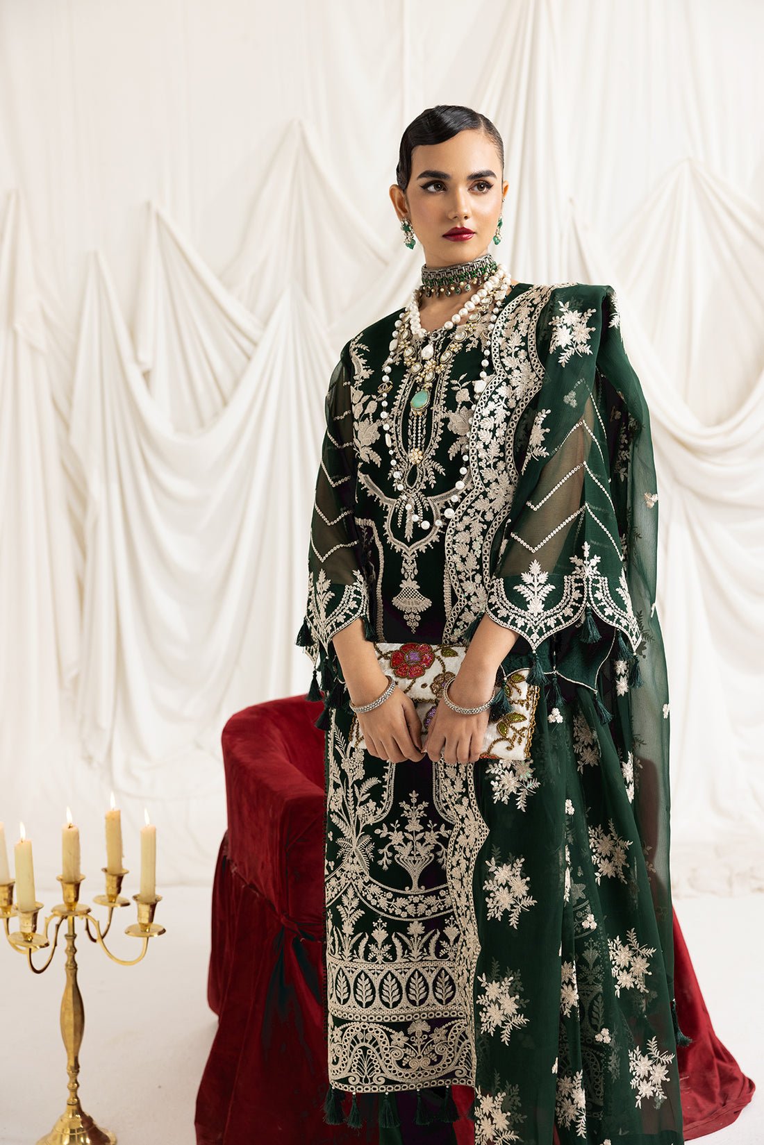 Alizeh | Formals Collection | Clara B (GREEN) by Alizeh - Designer Dress - Type: Ladies Clothes - Available at Libayah - 100% Original