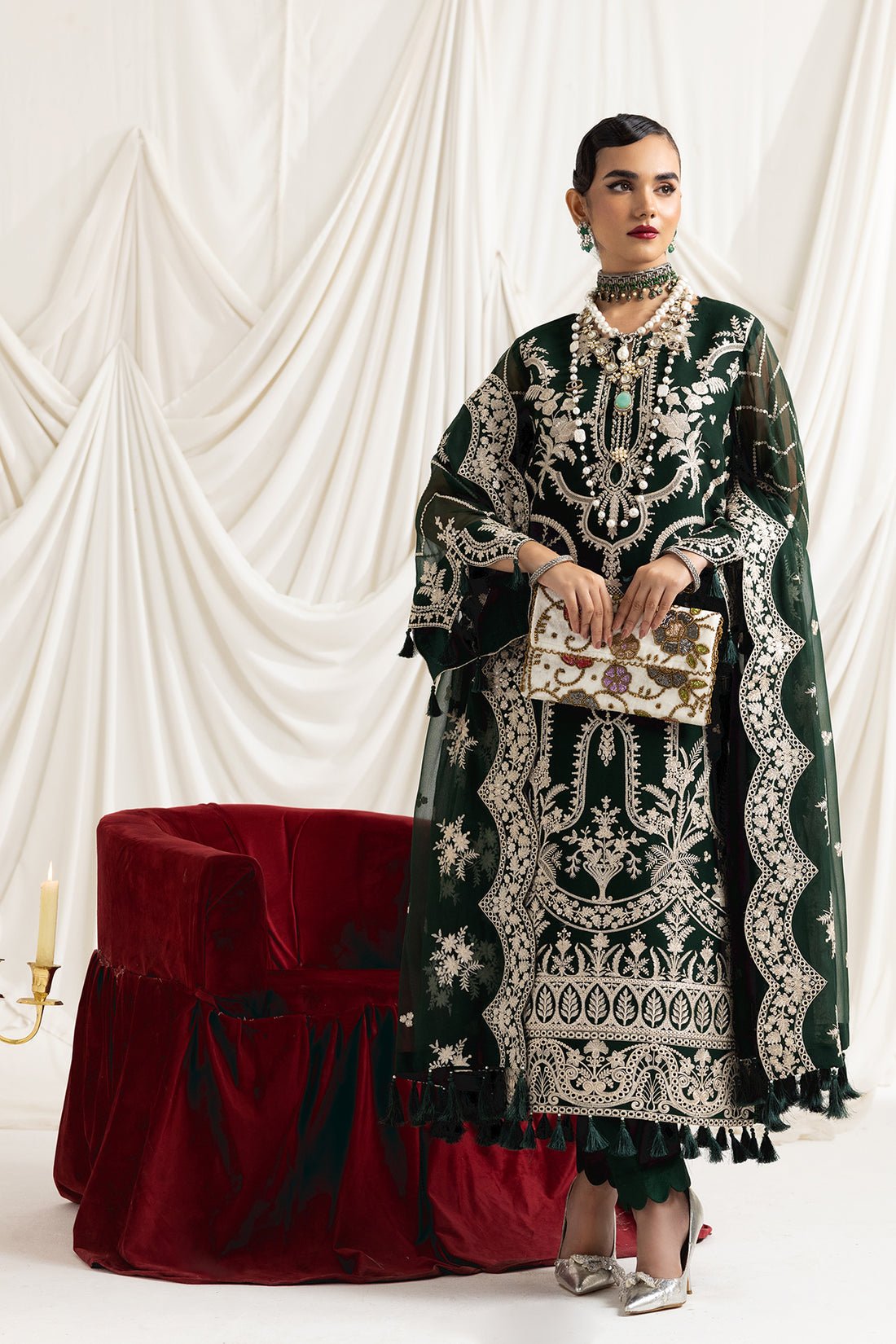 Alizeh | Formals Collection | Clara B (GREEN) by Alizeh - Designer Dress - Type: Ladies Clothes - Available at Libayah - 100% Original