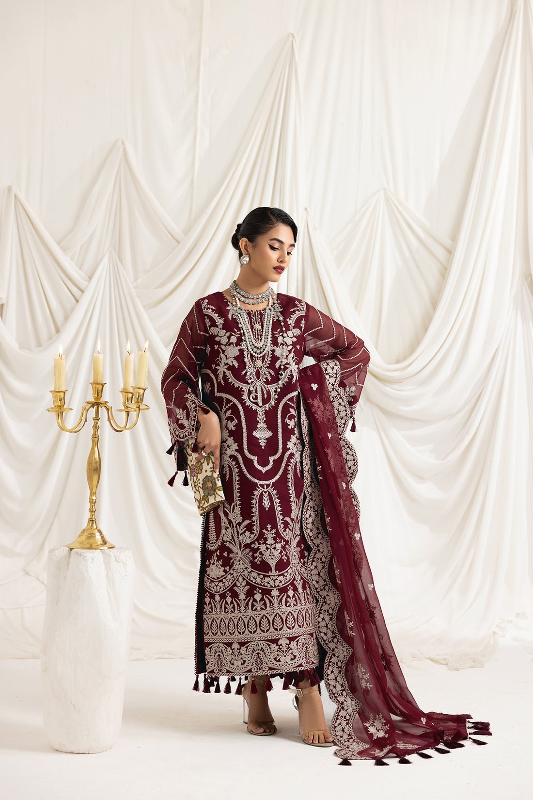 Alizeh | Formals Collection | Clara C (MAROON) by Alizeh - Designer Dress - Type: Ladies Clothes - Available at Libayah - 100% Original