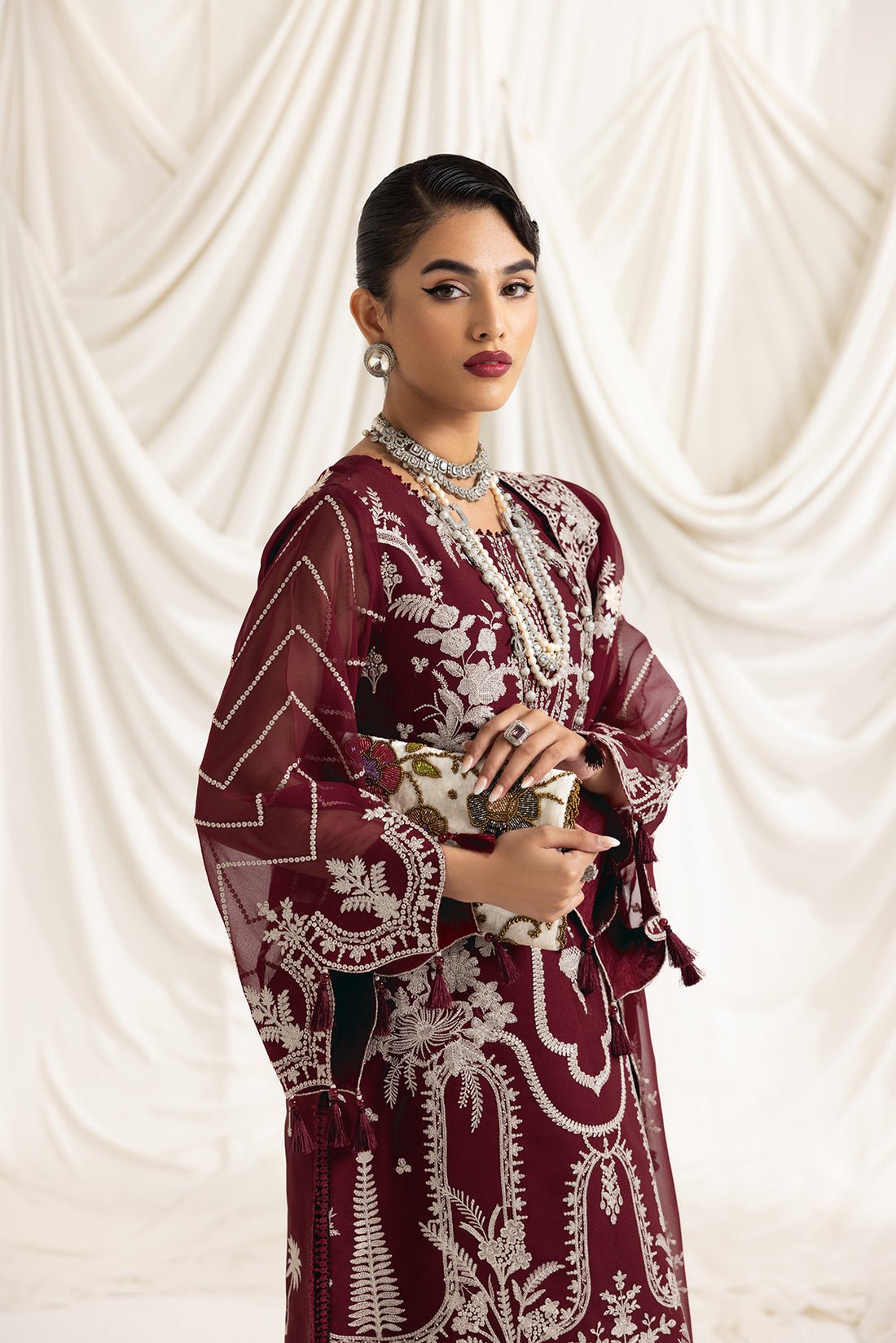 Alizeh | Formals Collection | Clara C (MAROON) by Alizeh - Designer Dress - Type: Ladies Clothes - Available at Libayah - 100% Original