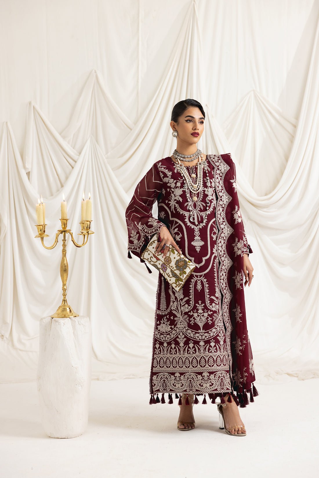 Alizeh | Formals Collection | Clara C (MAROON) by Alizeh - Designer Dress - Type: Ladies Clothes - Available at Libayah - 100% Original