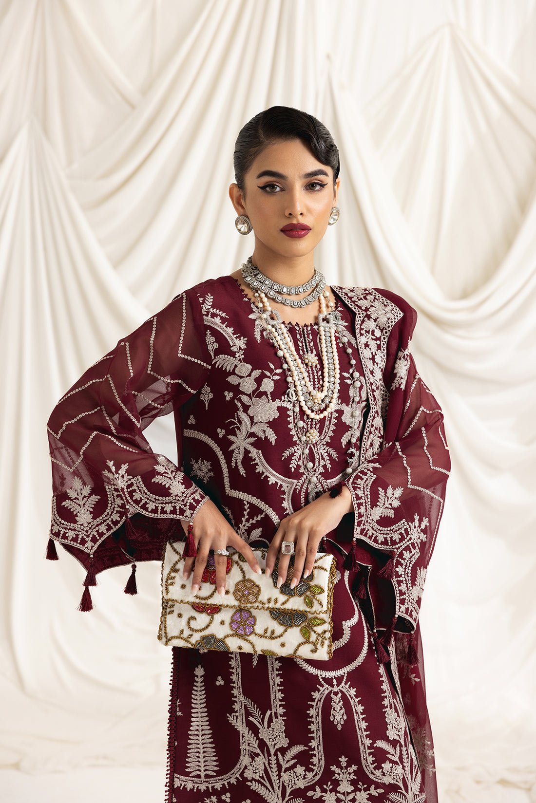 Alizeh | Formals Collection | Clara C (MAROON) by Alizeh - Designer Dress - Type: Ladies Clothes - Available at Libayah - 100% Original