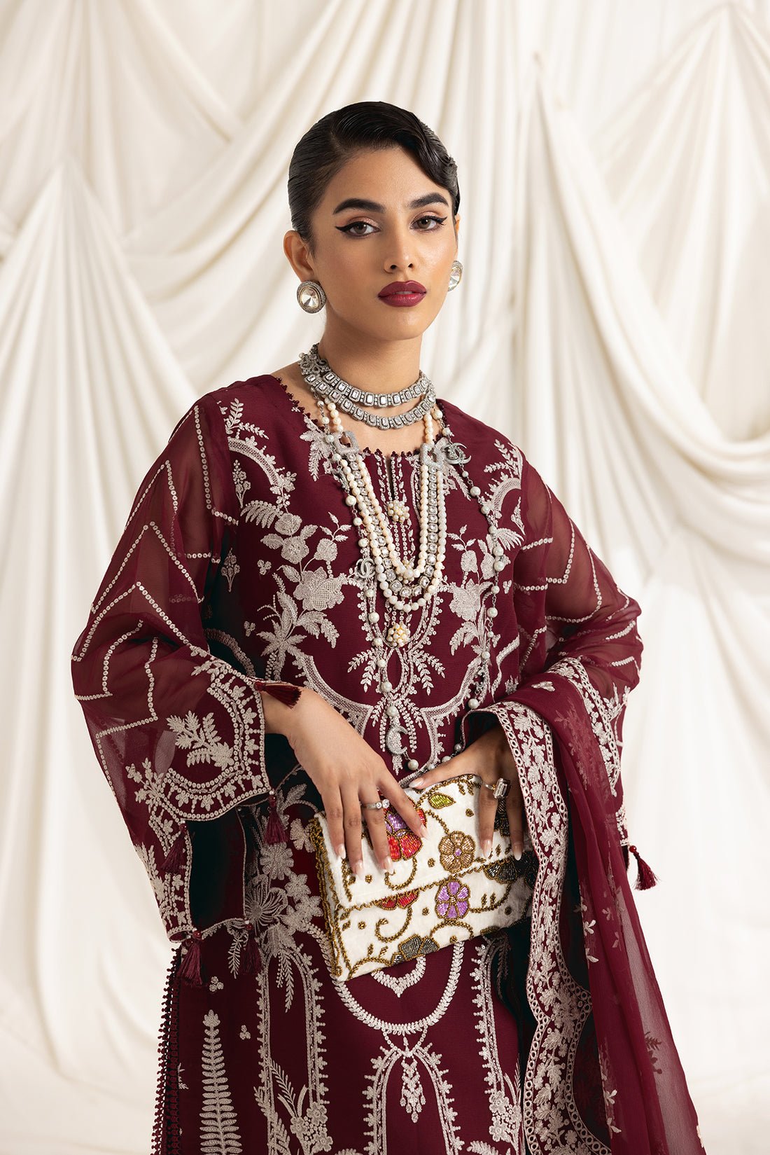 Alizeh | Formals Collection | Clara C (MAROON) by Alizeh - Designer Dress - Type: Ladies Clothes - Available at Libayah - 100% Original