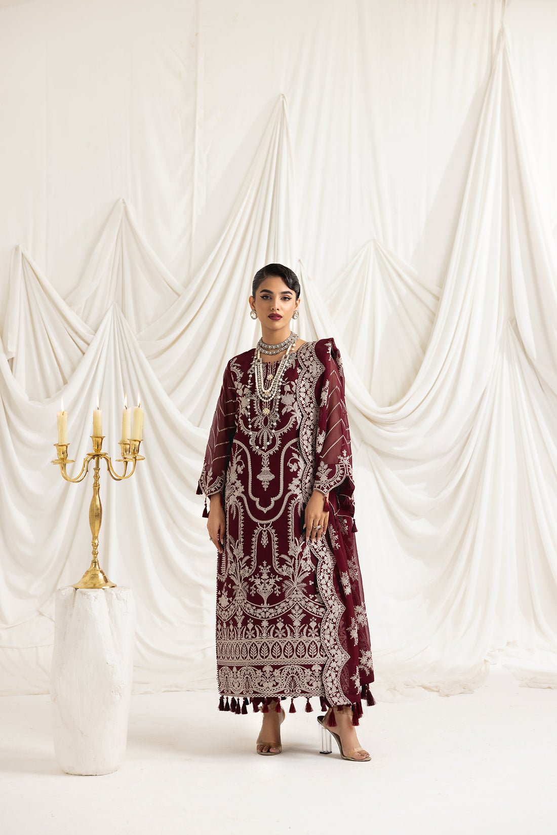 Alizeh | Formals Collection | Clara C (MAROON) by Alizeh - Designer Dress - Type: Ladies Clothes - Available at Libayah - 100% Original