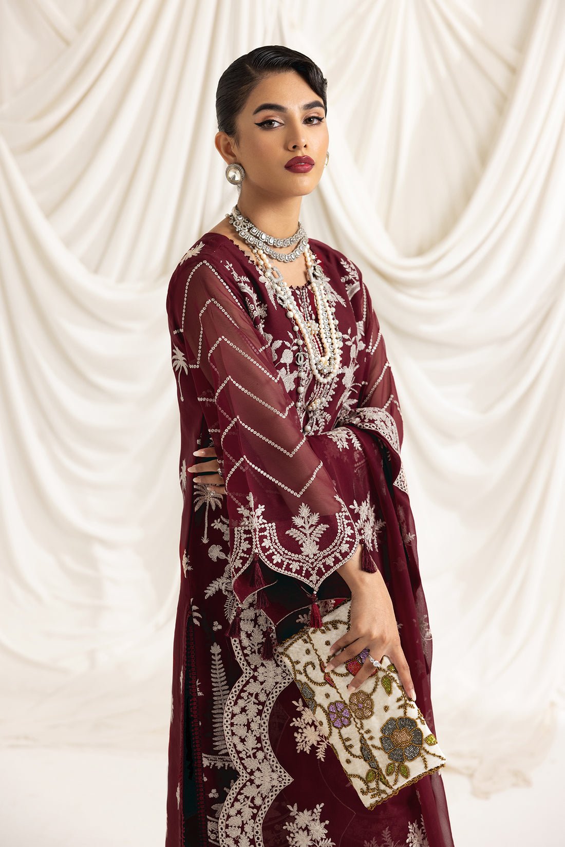 Alizeh | Formals Collection | Clara C (MAROON) by Alizeh - Designer Dress - Type: Ladies Clothes - Available at Libayah - 100% Original