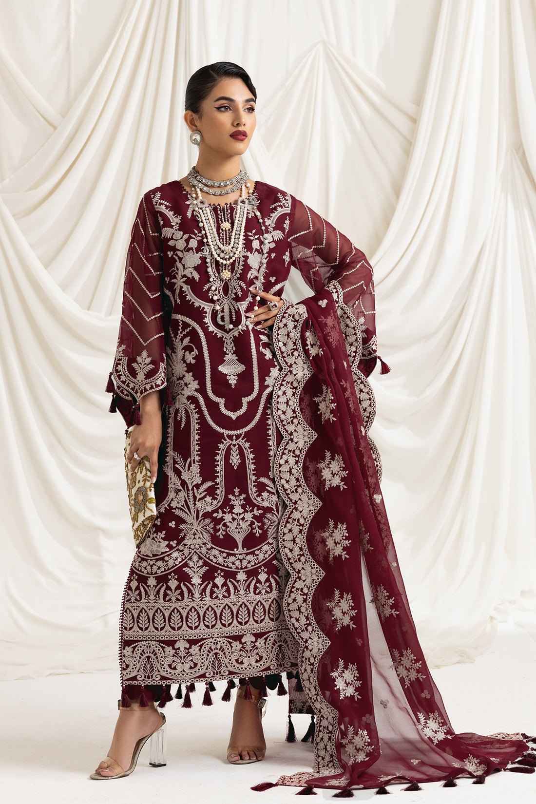 Alizeh | Formals Collection | Clara C (MAROON) by Alizeh - Designer Dress - Type: Ladies Clothes - Available at Libayah - 100% Original