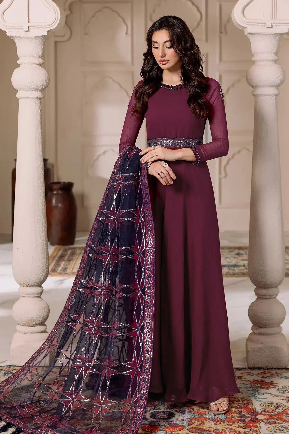 Alizeh | Formals Collection | Magenta 3 piece - RTW1013 by Alizeh - Designer Dress - Type: Ladies Clothes - Available at Libayah - 100% Original