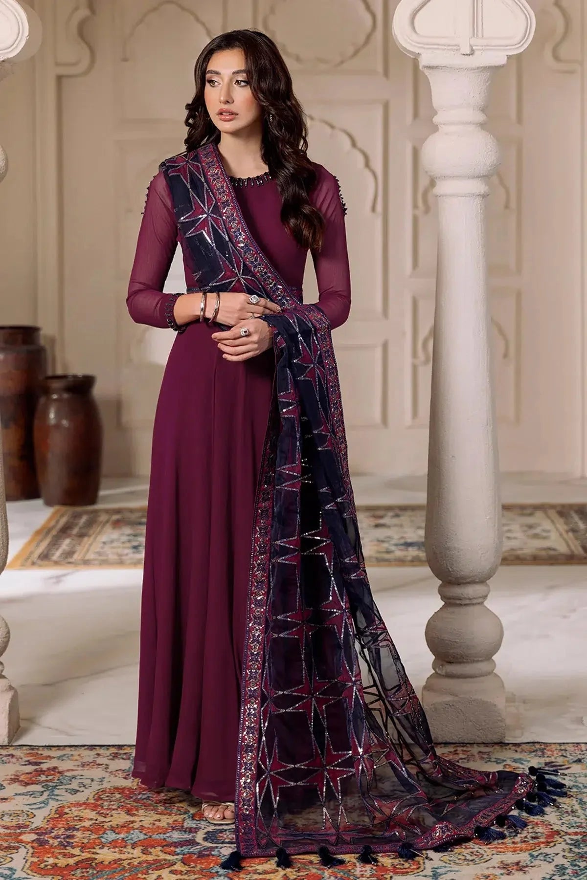 Alizeh | Formals Collection | Magenta 3 piece - RTW1013 by Alizeh - Designer Dress - Type: Ladies Clothes - Available at Libayah - 100% Original