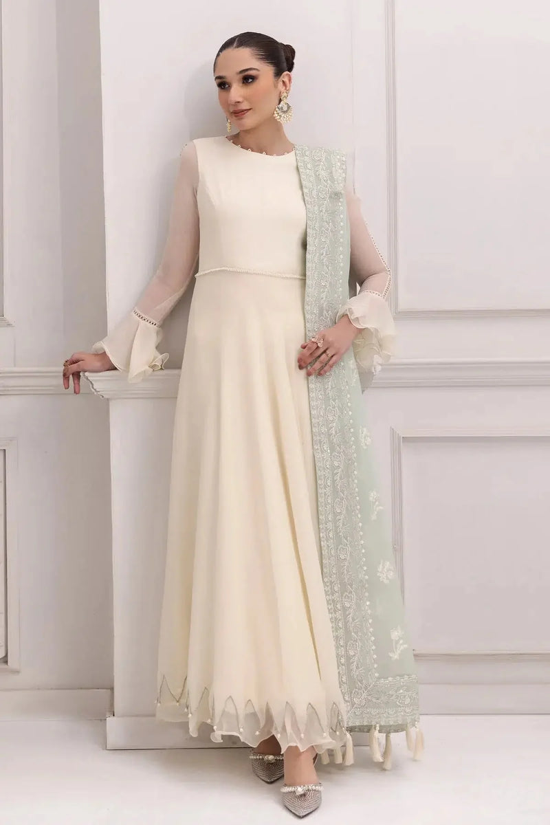 Alizeh | Formals Collection | Off White Dress 3 piece - RTW1007 by Alizeh - Designer Dress - Type: Ladies Clothes - Available at Libayah - 100% Original