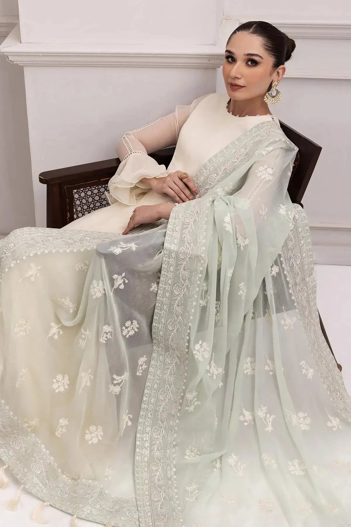Alizeh | Formals Collection | Off White Dress 3 piece - RTW1007 by Alizeh - Designer Dress - Type: Ladies Clothes - Available at Libayah - 100% Original