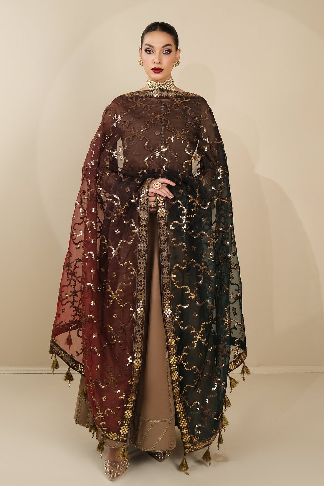 Alizeh | Formals Collection | Rose Beige Dress 3 piece - RTW1017 by Alizeh - Designer Dress - Type: Ladies Clothes - Available at Libayah - 100% Original