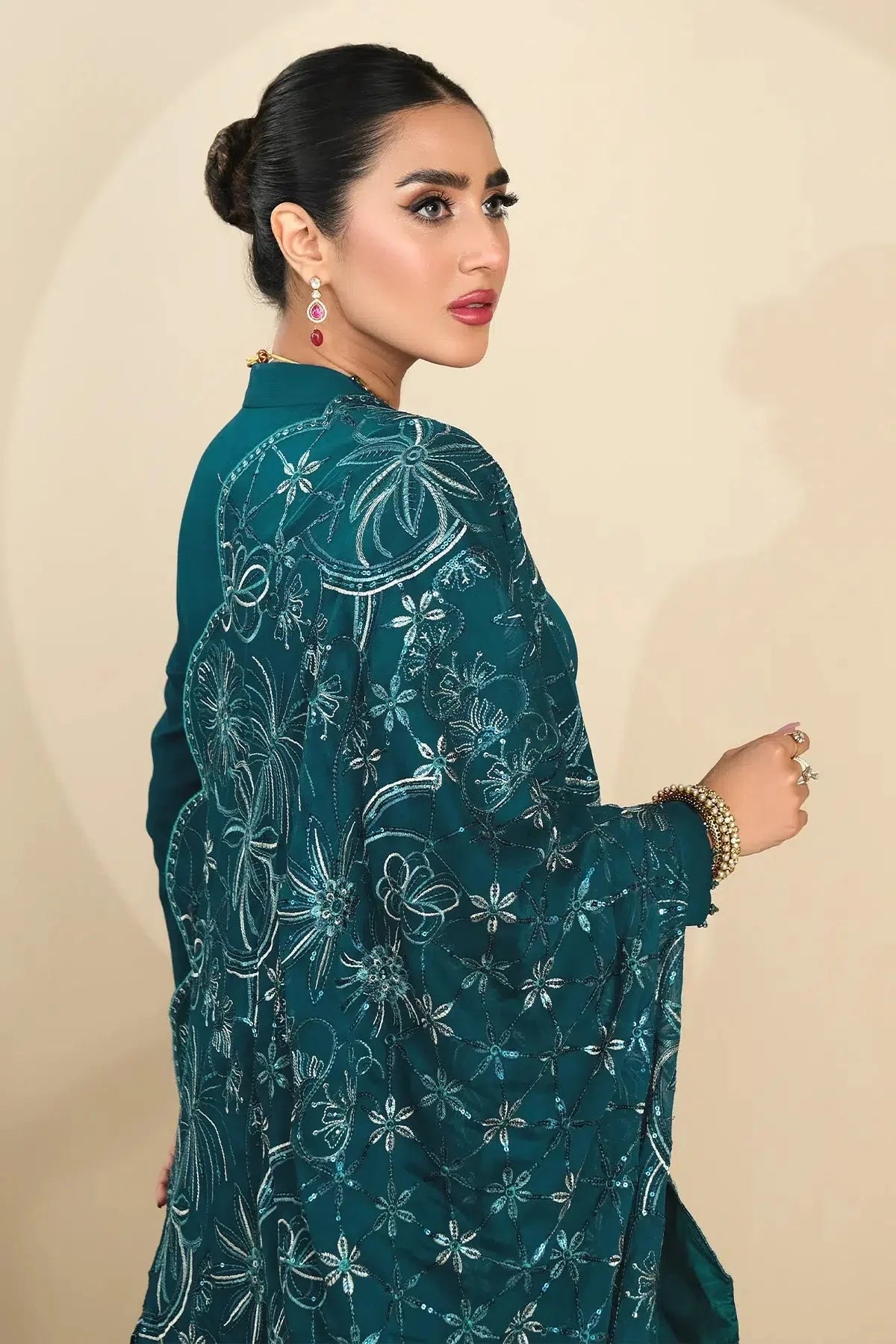 Alizeh | Formals Collection | Sea Green Peplum 3 piece - RTW1015 by Alizeh - Designer Dress - Type: Ladies Clothes - Available at Libayah - 100% Original