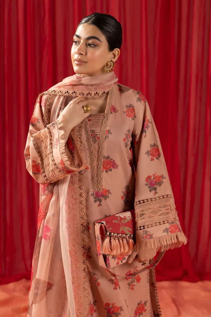 Alizeh | Sheen Lawn Prints 24 | Coral Peach by Alizeh - Designer Dress - Type: Ladies Clothes - Available at Libayah - 100% Original