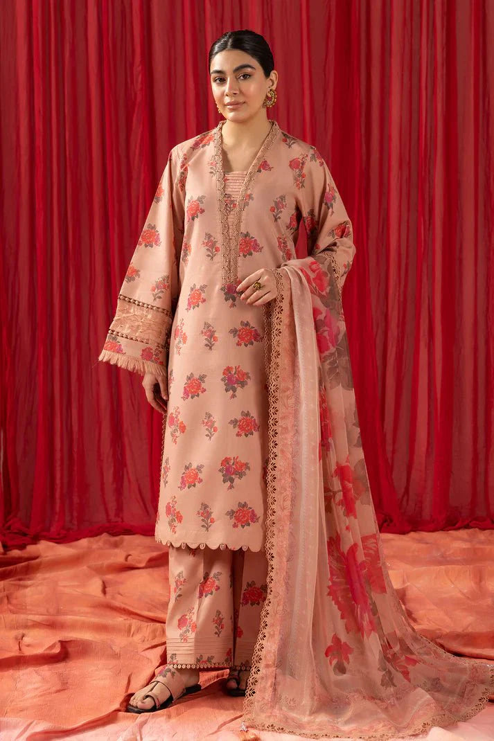 Alizeh | Sheen Lawn Prints 24 | Coral Peach by Alizeh - Designer Dress - Type: Ladies Clothes - Available at Libayah - 100% Original