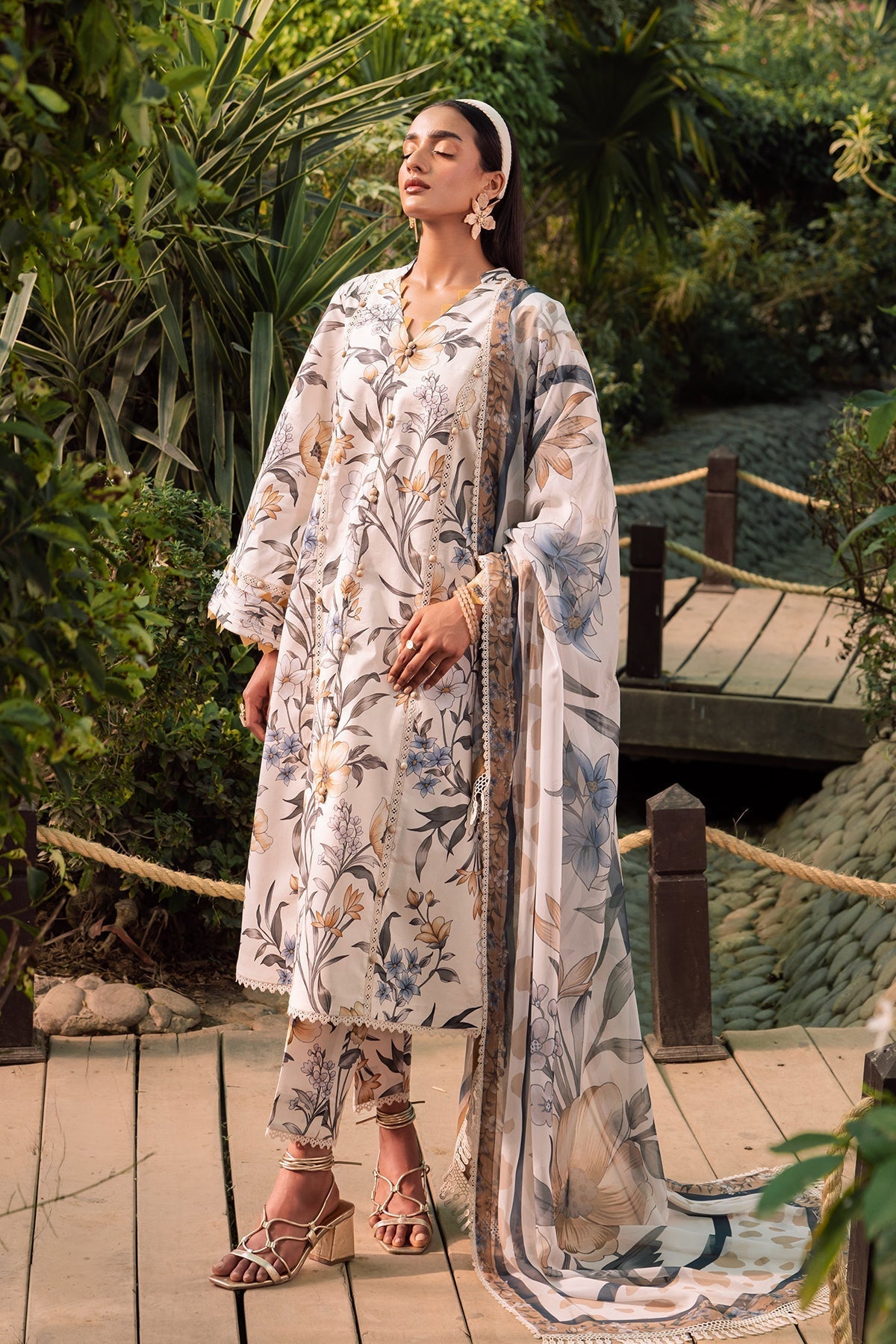 Alizeh | Sheen Lawn Prints 24 | GARDENIA by Alizeh - Designer Dress - Type: Ladies Clothes - Available at Libayah - 100% Original