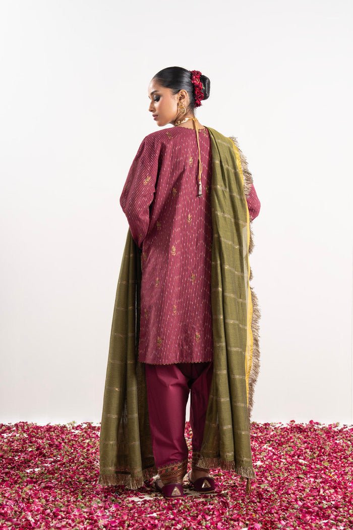 Alkaram | Festive Collection | FC-W-11C-23-3-Red by Alkaram - Designer Dress - Type: Ladies Clothes - Available at Libayah - 100% Original