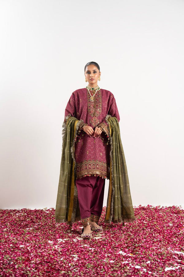 Alkaram | Festive Collection | FC-W-11C-23-3-Red by Alkaram - Designer Dress - Type: Ladies Clothes - Available at Libayah - 100% Original