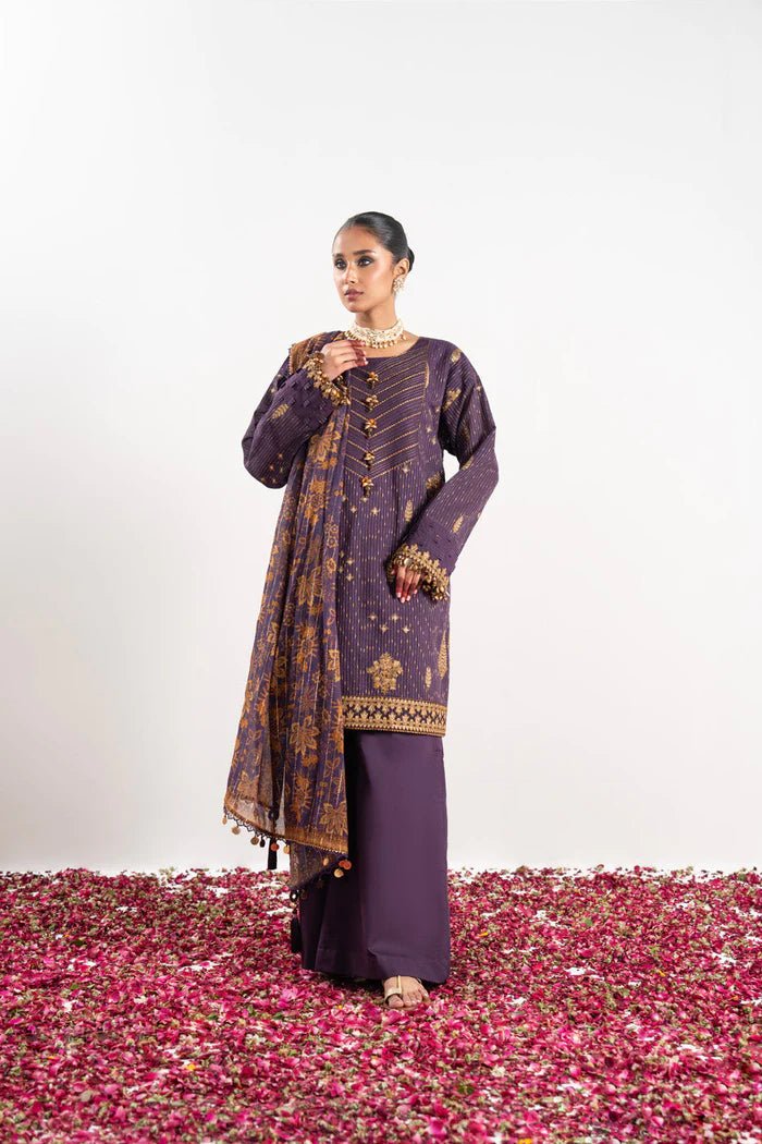 Alkaram | Festive Collection | FC-W-13D-23-3-Purple by Alkaram - Designer Dress - Type: Ladies Clothes - Available at Libayah - 100% Original