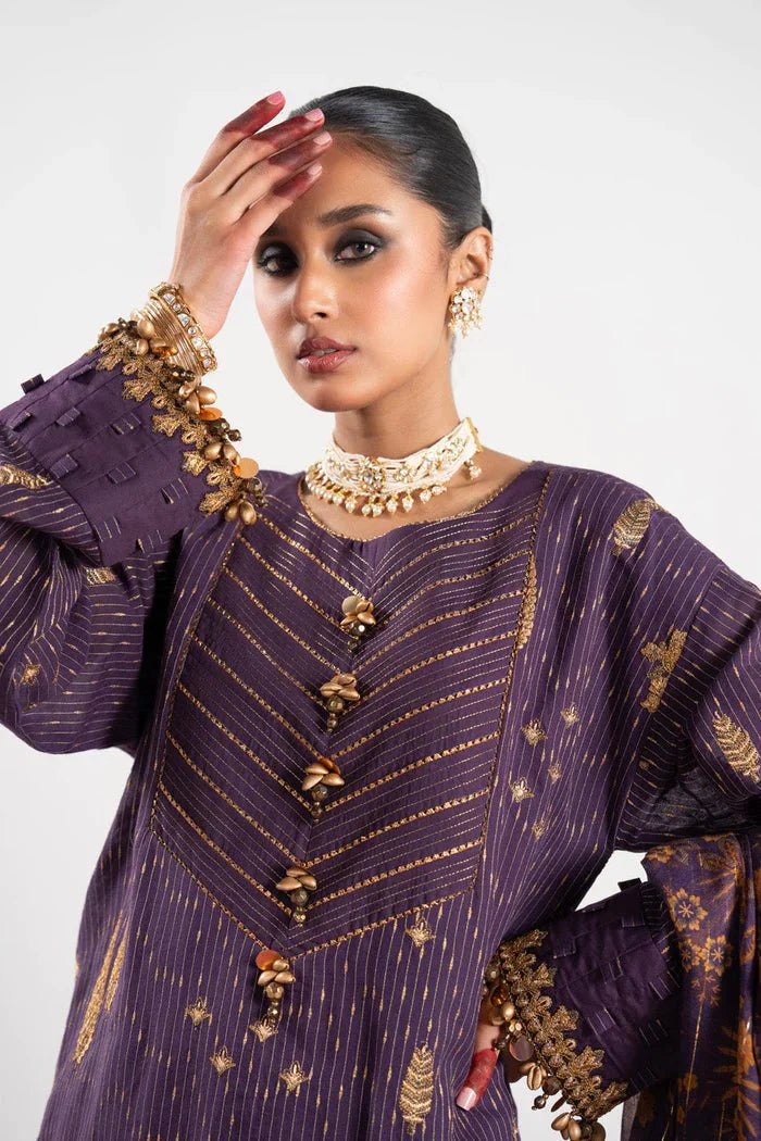 Alkaram | Festive Collection | FC-W-13D-23-3-Purple by Alkaram - Designer Dress - Type: Ladies Clothes - Available at Libayah - 100% Original