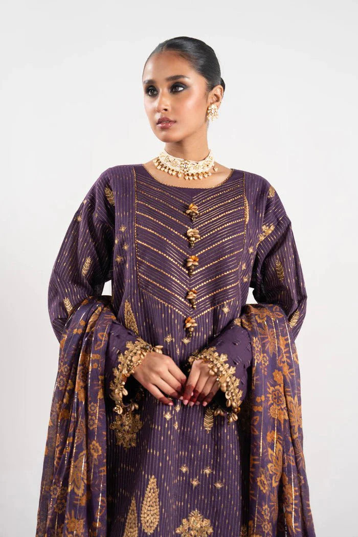 Alkaram | Festive Collection | FC-W-13D-23-3-Purple by Alkaram - Designer Dress - Type: Ladies Clothes - Available at Libayah - 100% Original