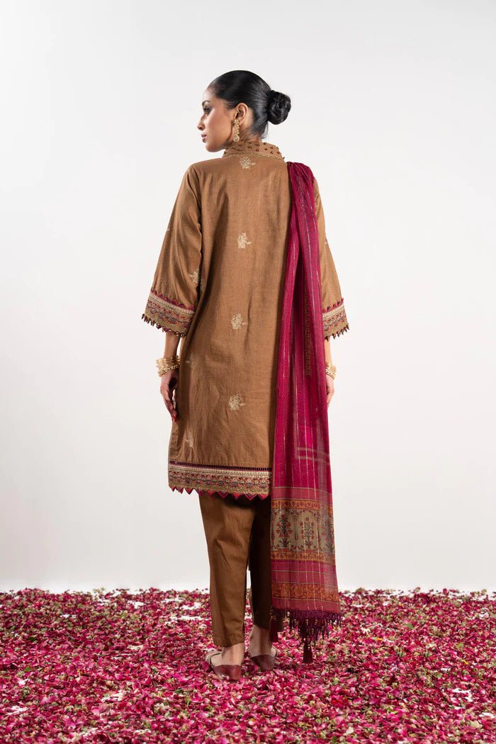 Alkaram | Festive Collection | FC-W-14D-23-3-Brown by Alkaram - Designer Dress - Type: Ladies Clothes - Available at Libayah - 100% Original