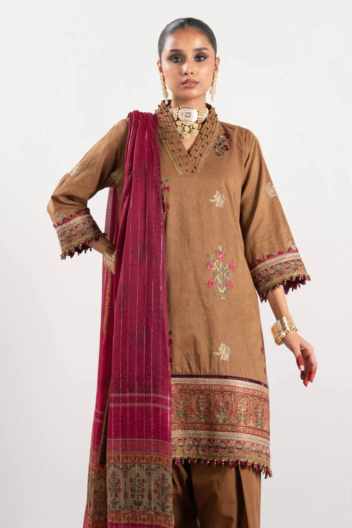 Alkaram | Festive Collection | FC-W-14D-23-3-Brown by Alkaram - Designer Dress - Type: Ladies Clothes - Available at Libayah - 100% Original