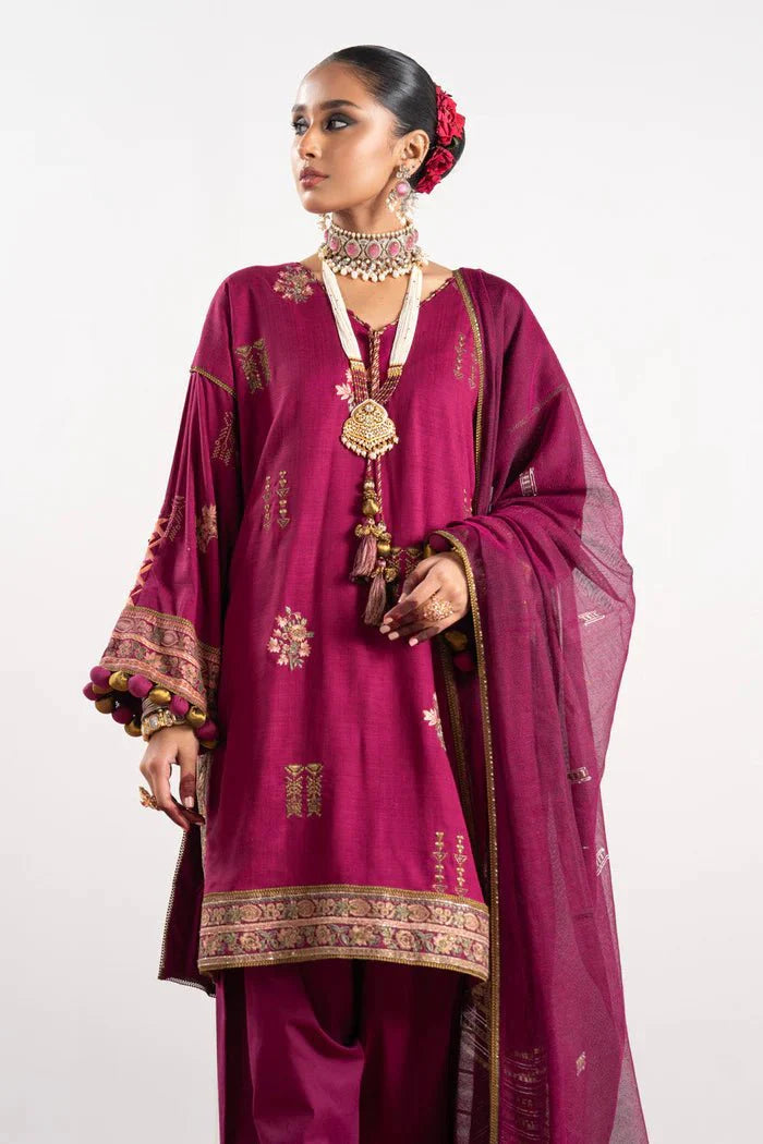 Alkaram | Festive Collection | FC-W-16E-23-3-Dark Pink by Alkaram - Designer Dress - Type: Ladies Clothes - Available at Libayah - 100% Original