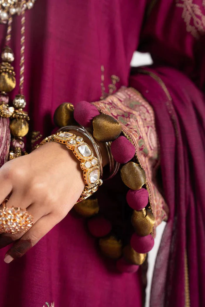 Alkaram | Festive Collection | FC-W-16E-23-3-Dark Pink by Alkaram - Designer Dress - Type: Ladies Clothes - Available at Libayah - 100% Original