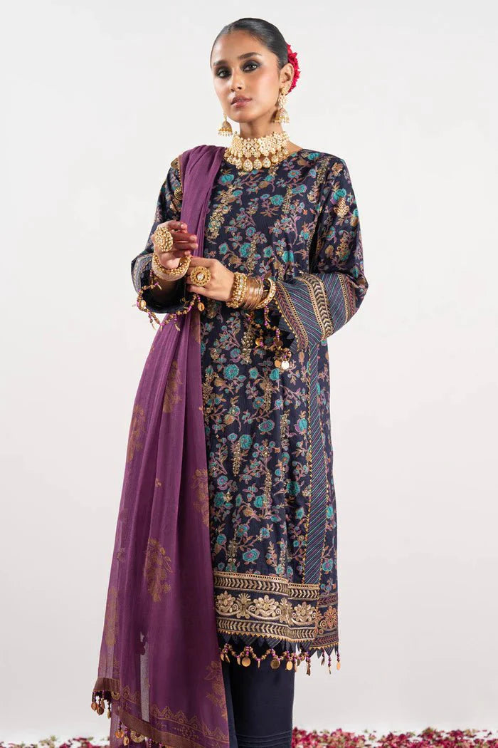 Alkaram | Festive Collection | FC-W-17F-23-3-Navy Blue by Alkaram - Designer Dress - Type: Ladies Clothes - Available at Libayah - 100% Original