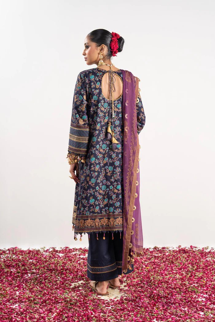 Alkaram | Festive Collection | FC-W-17F-23-3-Navy Blue by Alkaram - Designer Dress - Type: Ladies Clothes - Available at Libayah - 100% Original