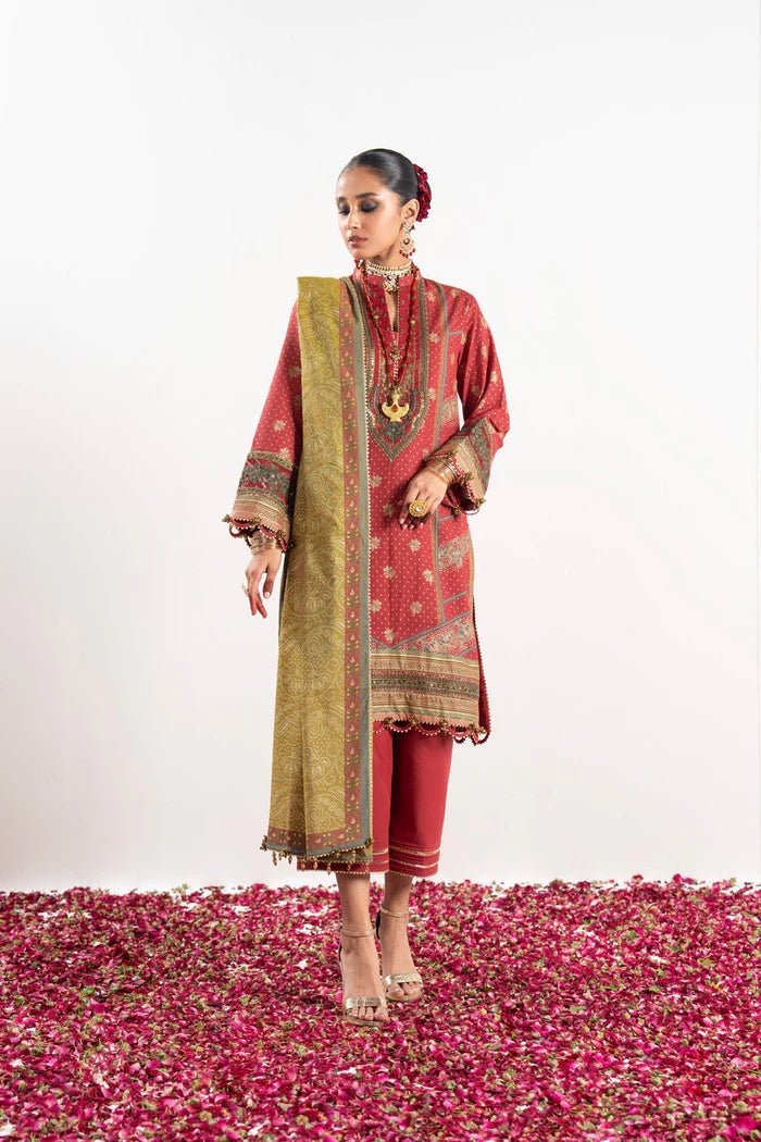 Alkaram | Festive Collection | FC-W-19G-23-3-Red by Alkaram - Designer Dress - Type: Ladies Clothes - Available at Libayah - 100% Original
