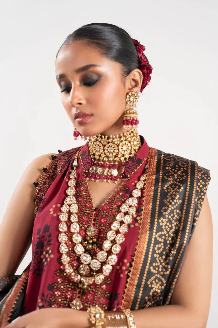 Alkaram | Festive Collection | FC-W-20G-23-3-Ruby Red by Alkaram - Designer Dress - Type: Ladies Clothes - Available at Libayah - 100% Original