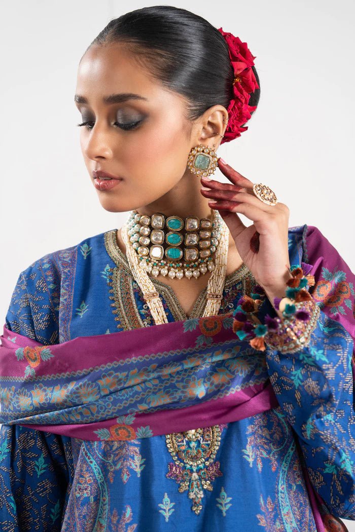 Alkaram | Festive Collection | FC-W-22H-23-3-Royal Blue by Alkaram - Designer Dress - Type: Ladies Clothes - Available at Libayah - 100% Original