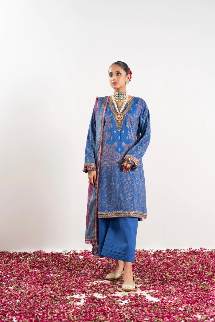 Alkaram | Festive Collection | FC-W-22H-23-3-Royal Blue by Alkaram - Designer Dress - Type: Ladies Clothes - Available at Libayah - 100% Original