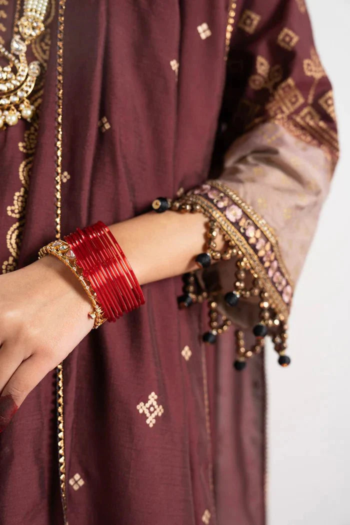 Alkaram | Festive Collection | FC-W-24I-23-3-Maroon Red by Alkaram - Designer Dress - Type: Ladies Clothes - Available at Libayah - 100% Original