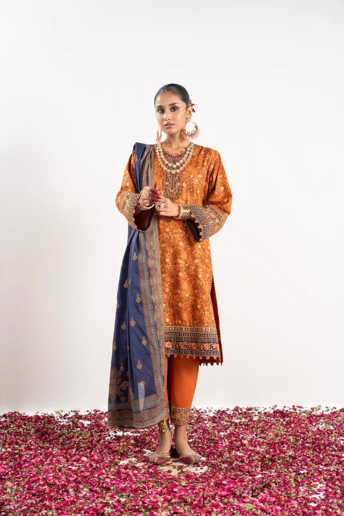 Alkaram | Festive Collection | FC-W-27J-23-3-Orange by Alkaram - Designer Dress - Type: Ladies Clothes - Available at Libayah - 100% Original