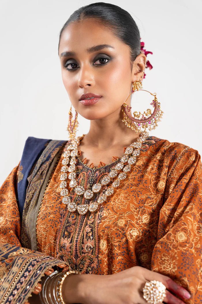 Alkaram | Festive Collection | FC-W-27J-23-3-Orange by Alkaram - Designer Dress - Type: Ladies Clothes - Available at Libayah - 100% Original