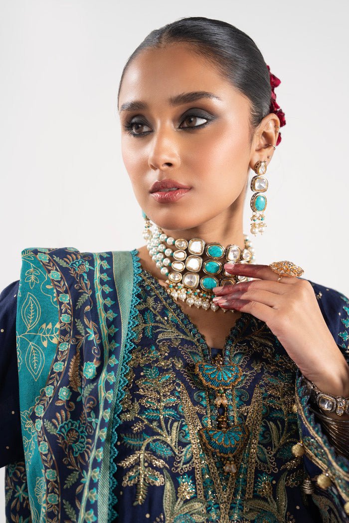 Alkaram | Festive Collection | FC-W-29K-23-3-Dark Blue by Alkaram - Designer Dress - Type: Ladies Clothes - Available at Libayah - 100% Original